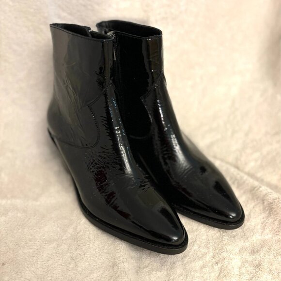 Zadig & Voltaire Woman's Black Ankle Boots Leather US 7.5 EU 38 New-No Tags - Picture 15 of 16